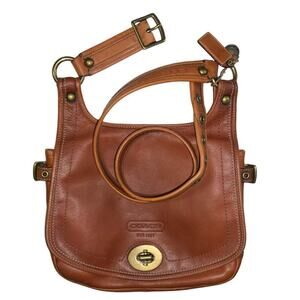 Coach Saddle Crescent Leather Shoulder Bag Legacy 65th Anniversary Whiskey